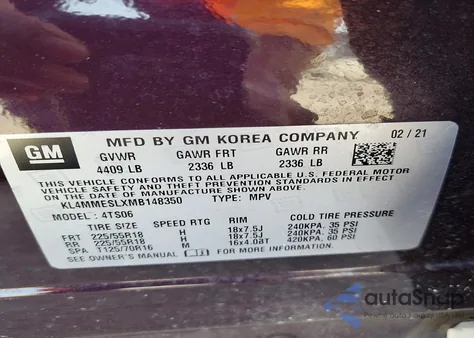 2021 Buick Encore Gx Select z USA, uszkodzony, nr VIN KL4MMESLXMB148350